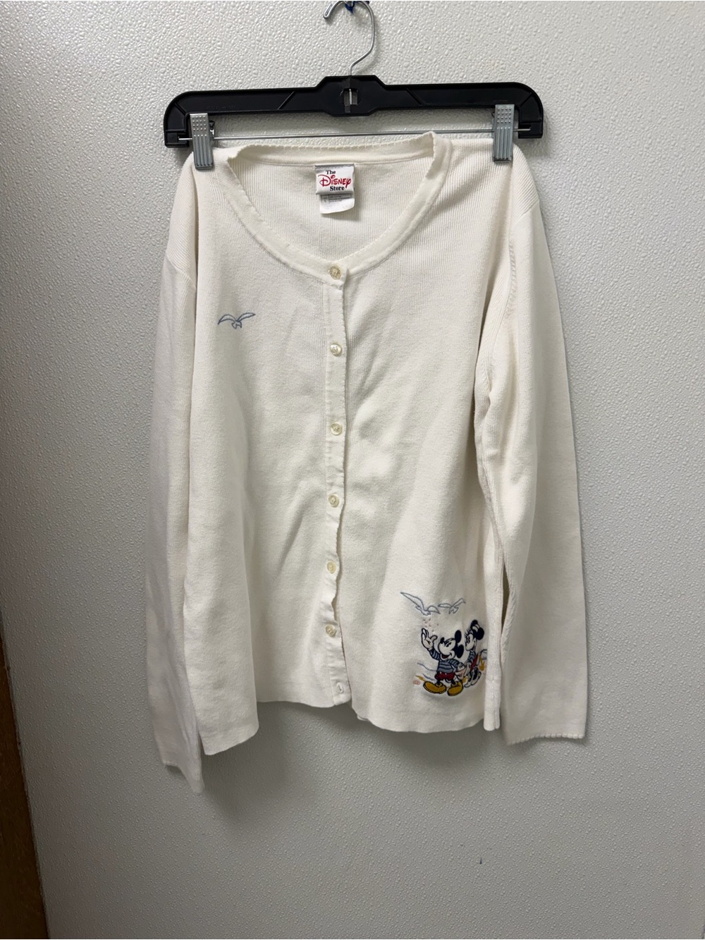 Disney Cream Button-Up Cardigan with Mickey & Friends Embroidery